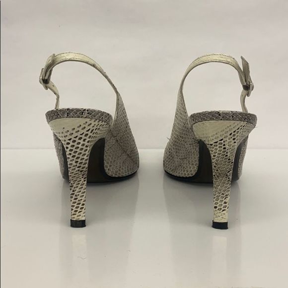 Stuart Weitzman Snakeskin Peep toe Sandals Sz 7.5 - Picture 3 of 5